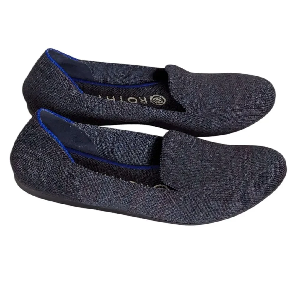 EUC RARE Retired Rothy's The Loafer US 6 Navy Heather Blue Luxury Ballet Flat